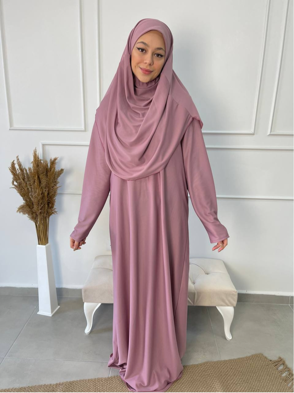 Abaya de pri re rose